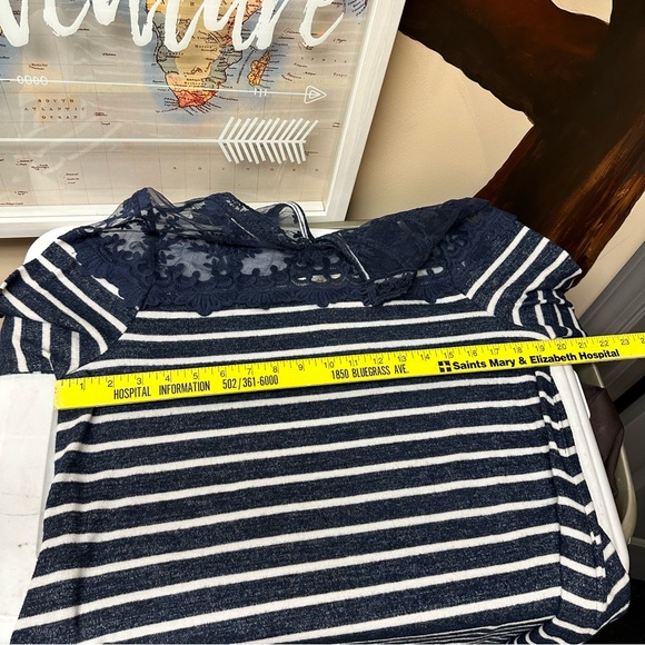 New with Tags Andrée by Unit Blue dress with lace neckline details size Large - Picture 9 of 10